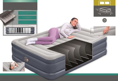 Dmuchany dla 2 osób dwuosobowy wysoki 200x150 wbudowaną pompką elektryczną na Arena.pl