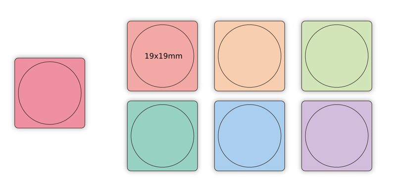 NIIMBOT Naklejki Seria DB 19*19 290x OKRĄGŁE KOLOR zdjęcie 1