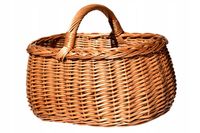 Duży wiklinowy KOSZ na grzyby zakupy KOSZYK piknik