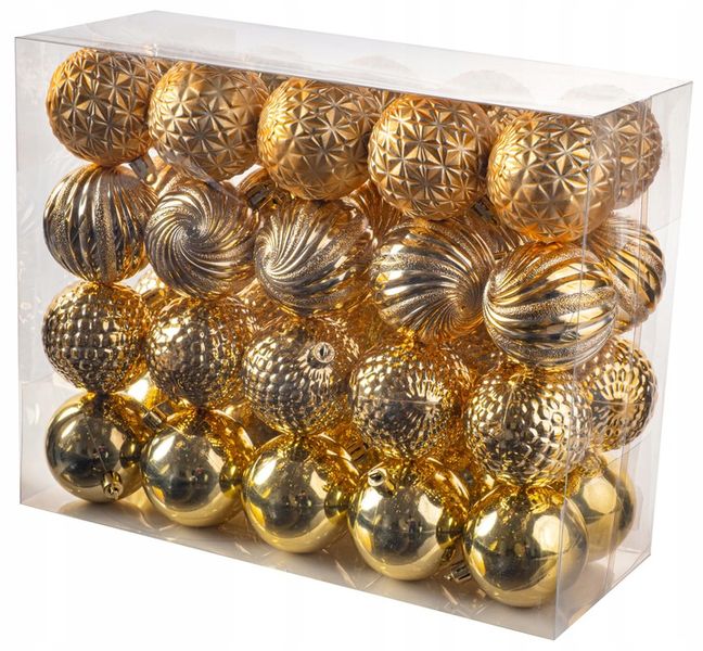 BOMBKI nietłukące CHOINKOWE wzory ZESTAW BOMBEK 6 cm 40 szt zdjęcie 11