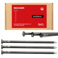 GWOŹDZIE BUDOWLANE CZARNE GŁADKIE 100mm 5 kg 4x100mm PRODUKCJA POLSKA