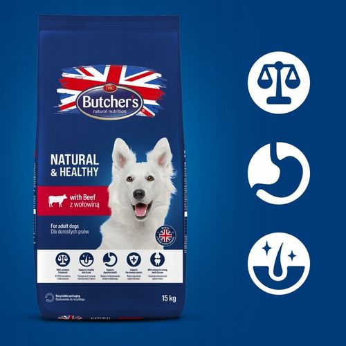 Sucha karma dla psa Butchers wołowina 15kg z witaminami i minerałami N&H na Arena.pl