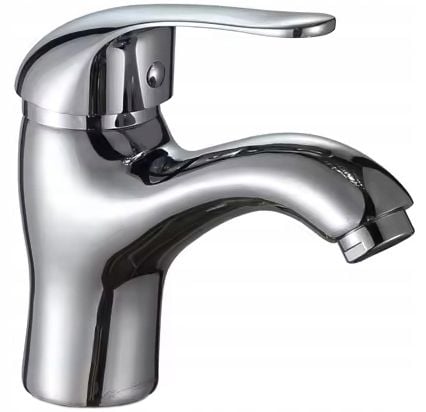 BATERIA ŁAZIENKOWA UMYWALKOWA KRAN DO UMYWALKI STOJĄCA CHROM STAŁA WYLEWKA na Arena.pl