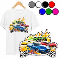 KOSZULKA DZIECIĘCA T-SHIRT Z NADRUKIEM - HOT WHEELS AUTKA - S 122-128
