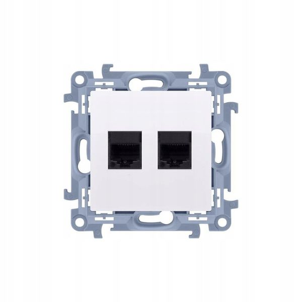 Simon 10 Gniazdo internetowe komputerowe pojedyncze RJ45 kat.5e, biały zdjęcie 6