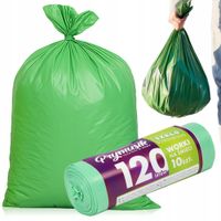 WORKI NA ŚMIECI 120L 10SZT ZIELONE DO SEGREGACJI NA ODPADY WYTRZYMAŁE