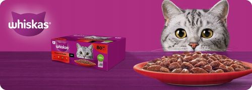 MOKRA KARMA DLA KOTA WHISKAS KLASYCZNE SMAKI W SOSIE MIX SMAKÓW 80x85G na Arena.pl
