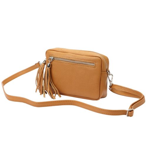 Damska listonoszka torebka Skórzana z brelokiem frędzlem i kieszeniami Luka na Arena.pl