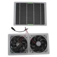 PODWÓJNY WENTYLATOR WYCIĄGOWY PANEL SŁONECZNY 12V 100W AKCESORIA KEMPINGOWE