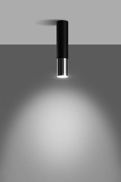 Loftowa LAMPA sufitowa SL.0939 modernistyczna OPRAWA metalowa tuba downlight czarna chrom zdjęcie 2