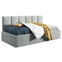 Łóżko młodzieżowe Tapczan 100x200 Comfort Roma Jasny Szary + POJEMNIK