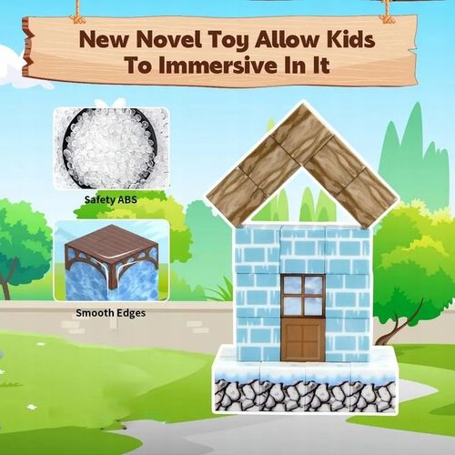 KLOCKI MAGNETYCZNE 3D LEŚNY ZAMEK BLOKI BUDYNKI ROŚLINY 100 ELEMENTÓW na Arena.pl