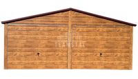 Garaż Blaszany 6x6m 2x Brama uchylna - 2x Okno Drewnopodobny Rynny TS637