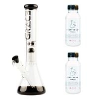 bongo grace glass beaker black 37 cm + 2 x proszek dirtybong 350 g