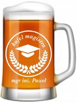 duży KUFEL do Piwa PREZENT dla inżyniera magistra