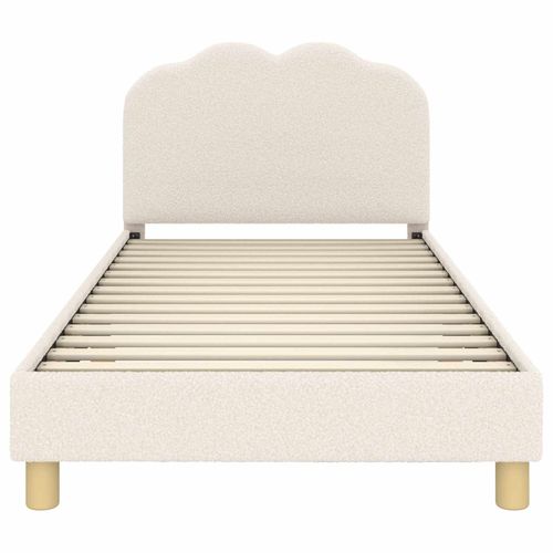 Ramka łóżka Z zagłówkiem Kremowy 90 x 200 cm Tkanina owcza na Arena.pl