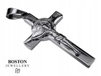 SREBRNY KRZYŻ KRZYŻYK NA ŁAŃCUSZEK DWUSTRONNY STAL CHIRURGICZNA PREMIUM