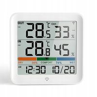 Bezprzewodowa Stacja Pogodowa Pogody Termometr zegar Wilgotnościomierz