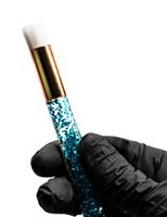 SZCZOTECZKA PĘDZEL DO CZYSZCZENIA RZĘS BROKATOWA NIEBIESKA