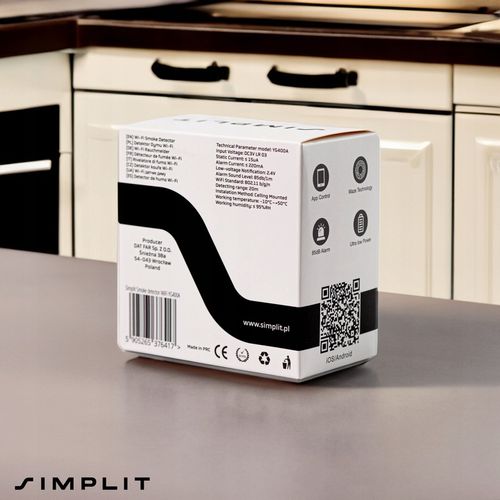 CZUJNIK DYMU DETEKTOR OGNIA WIFI ALARM BEZPRZEWODOWY CZUJKA TUYA SIMPLIT na Arena.pl