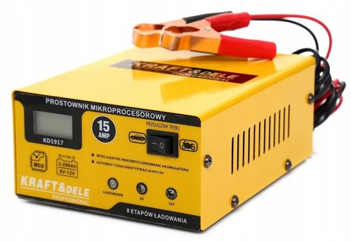 PROSTOWNIK DO AKUMULATORA AKUMULATORÓW 6/12V 15A AGM ŻEL SZYBKA ŁADOWARKA na Arena.pl
