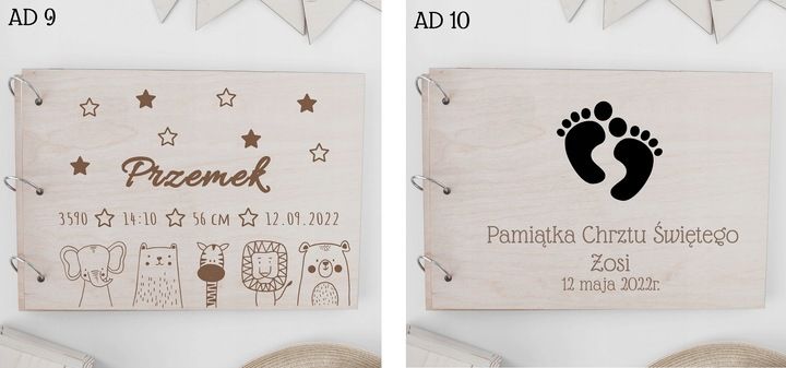 DREWNIANY ALBUM NA ZDJĘCIA PERSONALIZOWANY GRAWER zdjęcie 16