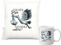 Zestaw PODUSZKA + KUBEK z nadrukiem tekstem DLA POŁOŻNEJ NA PREZENT