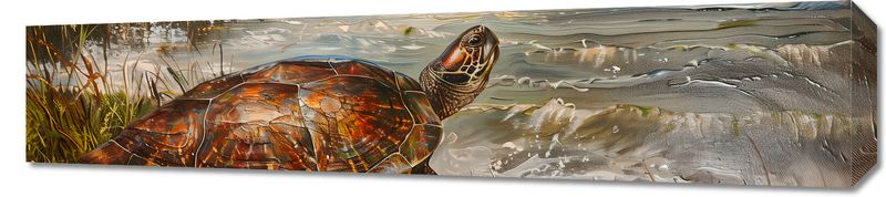 Obraz 90x20cm Nadmorski Żółw zdjęcie 1