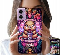 ETUI DO MOTOROLA MOTO E14 - SŁODKA KAPIBARA Z SZEJKIEM, SUPER WZORY