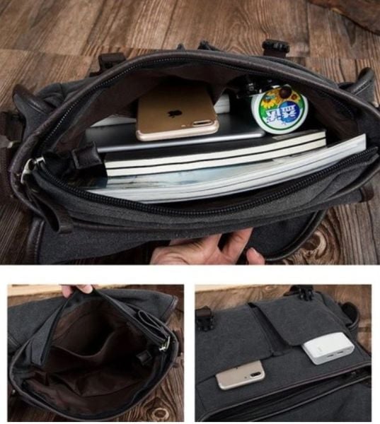 TORBA MĘSKA na ramię do pracy, szkoły A4 canvas+ GRATIS :) zdjęcie 4