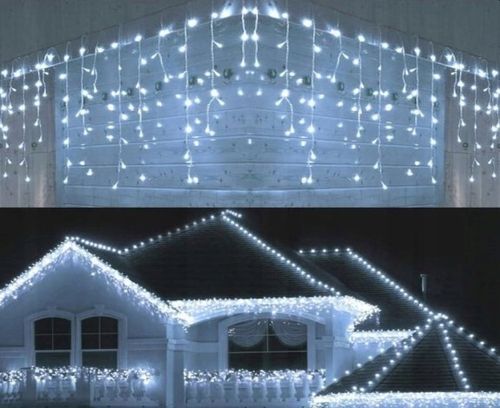 SOPLE FLASH 500 LED ZEWNĘTRZNE BIAŁE ZIMNE CHOINKOWE lampki z Flashem na Arena.pl