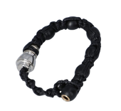 Czarna Fajka Metalowa w Kształcie Bransoletki Lufka 28 cm Długości