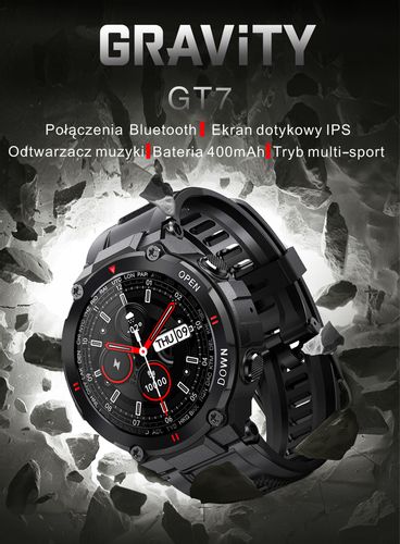 SMARTWATCH MĘSKI GRAVITY GT7-6 - WYKONYWANIE POŁĄCZEŃ (sg016f) na Arena.pl