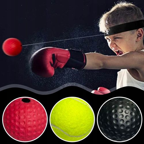 3x PIŁKA REFLEKSOWA REFLEKSÓWKA OPASKA NA GŁOWĘ ZESTAW BOKSERSKI TRENINGOWY na Arena.pl