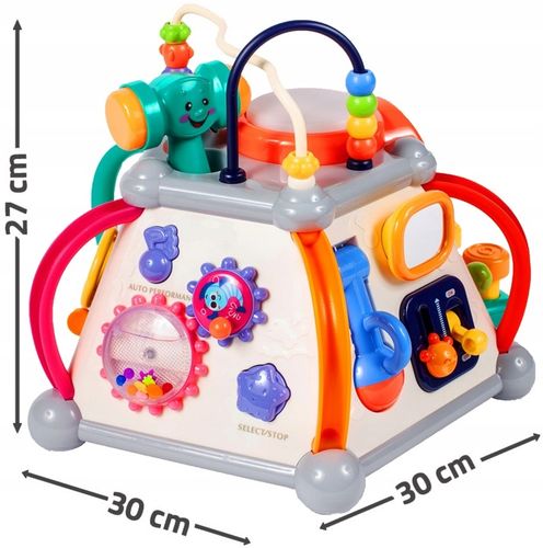 Kostka edukacyjna interaktywna sensoryczna multikostka gra dźwięki sorter na Arena.pl