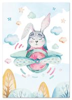 Plakat królik pilot samolot 21x29,7 cm A4