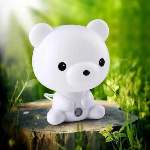 LAMPKA NOCNA DLA DZIECI LED MIŚ BIAŁA DO GNIAZDKA PREZENT na Arena.pl