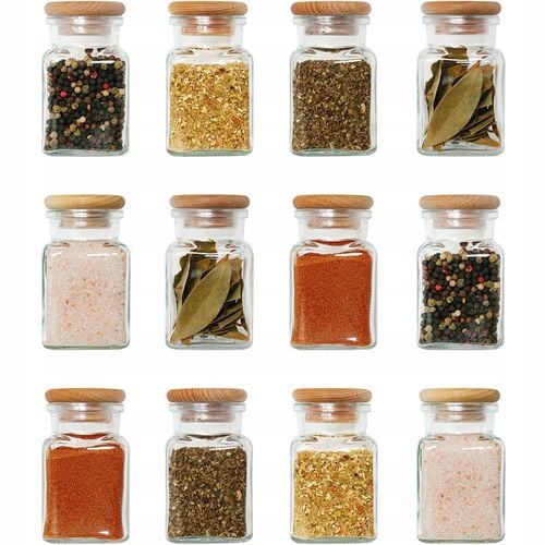 150ml słoik szklany SŁOICZEK na przyprawy z drewnianym wieczkiem 12 na Arena.pl