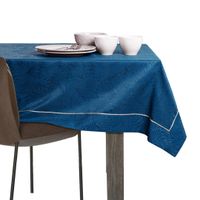 Obrus Plamoodporny GAIA Mankiet + Lamówka 110x110 Indygo AmeliaHome