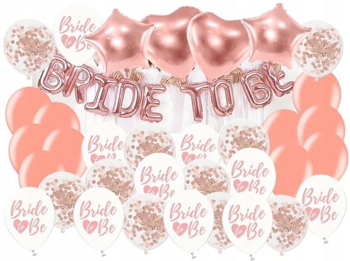 BALONY Bride to Be w Zestaw na WIECZÓR PANIEŃSKI komplet dekoracja z baner zdjęcie 1