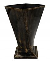 WAZON NA GRÓB CMENTARZ SZTUCZNE KWIATY CZARNO ZŁOTY FLAKON ELEGANCKI WYSOKI