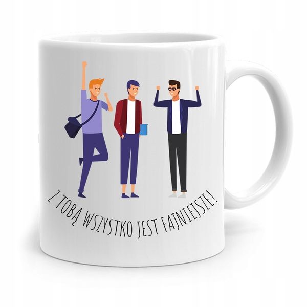 Kubek Prezent Dla Przyjaciela Wszystko Fajniejsze Z Nadrukiem Ze Zdjęciem zdjęcie 1