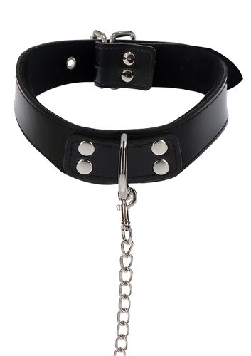 obróżka ze smyczą elegant collar and chain leash black taboom na Arena.pl