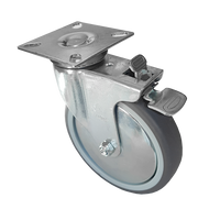 Kółko meblowe Fi 125, Gumowane, łożysko kulkowe, z hamulcem