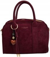 Flora&Co torebka kuferek zamsz BORDO elegancka CASUAL