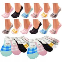 SKARPETKI damskie krótkie kolorowe 12PAR 39-41 Stopki niskie bawełniane MIX