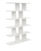 Duży regał z półkami, biblioteczka, 70x18x101 cm, biały, mat