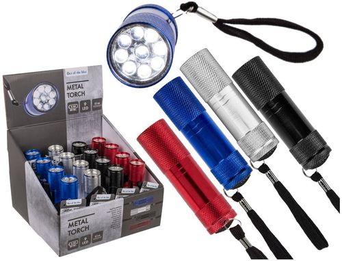 Kieszonkowa Latarka Turystyczna 9 LED - Czerwona na Arena.pl