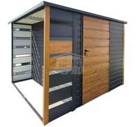 Schowek Domek Ogrodowy 2x2m + wiata 0,6m drzwi okno dach GP606