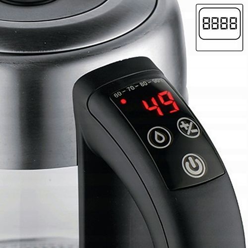 CZAJNIK ELEKTRYCZNY SZKLANY LED Z REGULACJĄ TEMPERATURY 2200W na Arena.pl